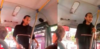 Ladrón lee un guion en un bus para asaltar a los pasajeros (VIDEO)