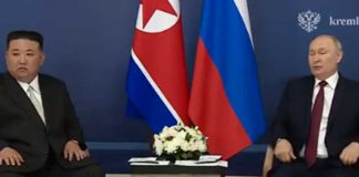 Foto: Kim Jong Un, lidre de Corea del Norte, junto a Vladimir Putin, presidente de Rusia