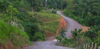 Foto: Reparación de carretera en Los Pinares, Siuna / TN8