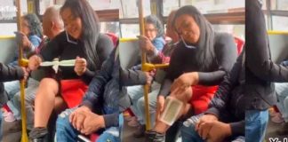 ¡De locos! Mujer se depila las piernas en pleno transporte público