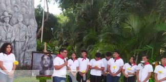 Estudiantes universitarios rinden tributo al Che Guevara en Managua