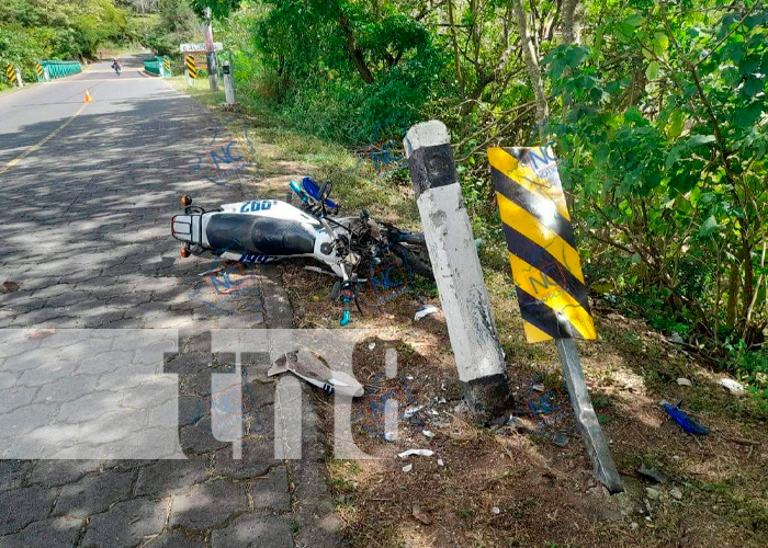 Aparatoso accidente en el kilómetro 172 deja dos jóvenes heridos en Jinotega