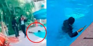 Mariachi cae a la piscina durante la serenata y el video causa sensación