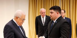 Foto: Presentación de cartas credenciales ante el Presidente del Estado de Palestina/Cortesía