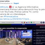 Prensa Latina denuncia ciberataque a su Canal de YouTube