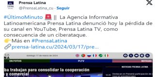 Prensa Latina denuncia ciberataque a su Canal de YouTube