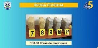 “En el registro a la vivienda se detectaron dos bolsas color negro conteniendo 11 paquetes"; dijo el comisionado general de Bilwi