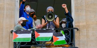 Foto: Estudiantes protestan a favor de palestina  /cortesía