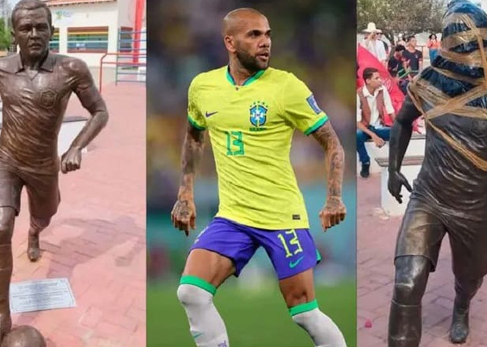 Retiran la estatua en homenaje a Dani Alves 