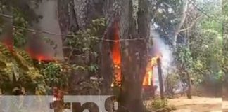 Foto: Incendio en una humilde vivienda de Ticuantepe / TN8