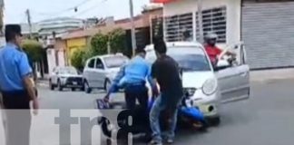 Motociclista herido tras choque provocado por violación de señal de tránsito en Chinandega