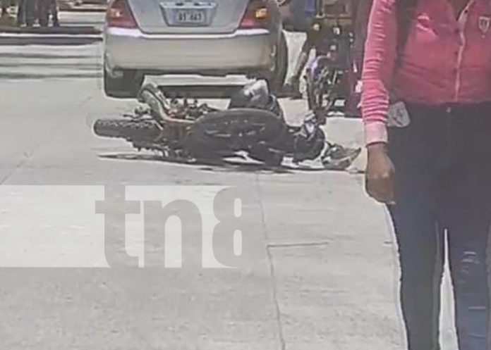 Foto: Accidente vial en Rivas deja a joven motociclista herida de gravedad/TN8