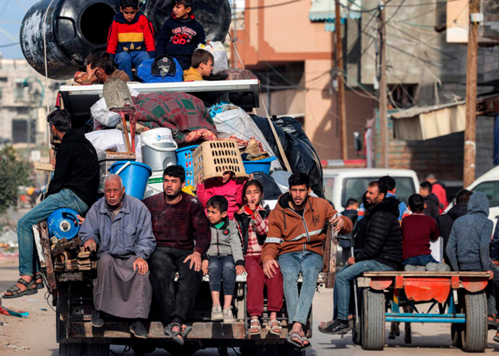 Foto: Masivos desplazamientos de Rafah /cortesía 