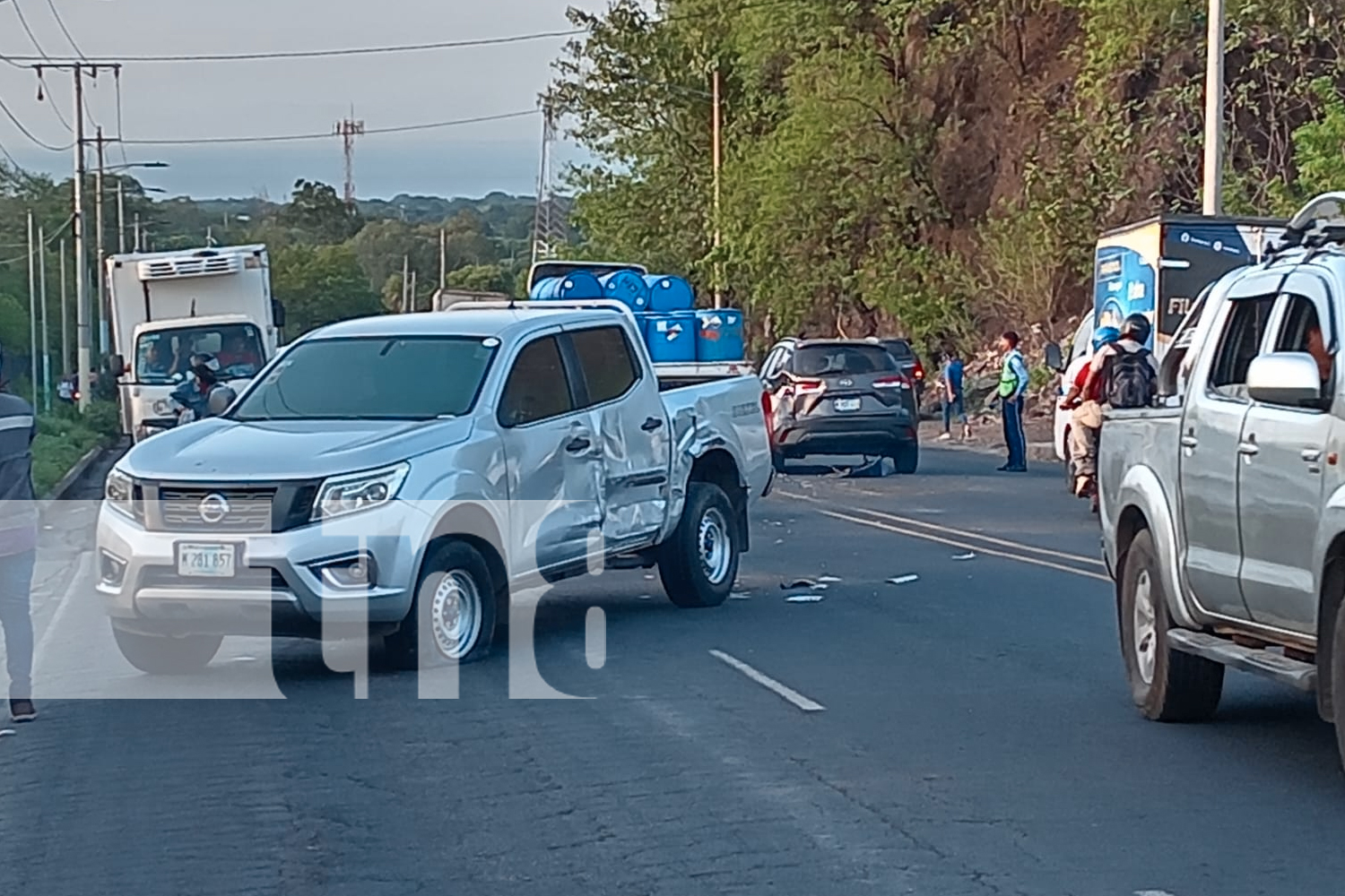 Foto: ¡Carambola de vehículos! Fallas en frenos de camión causan múltiple colisión en Managua/TN8