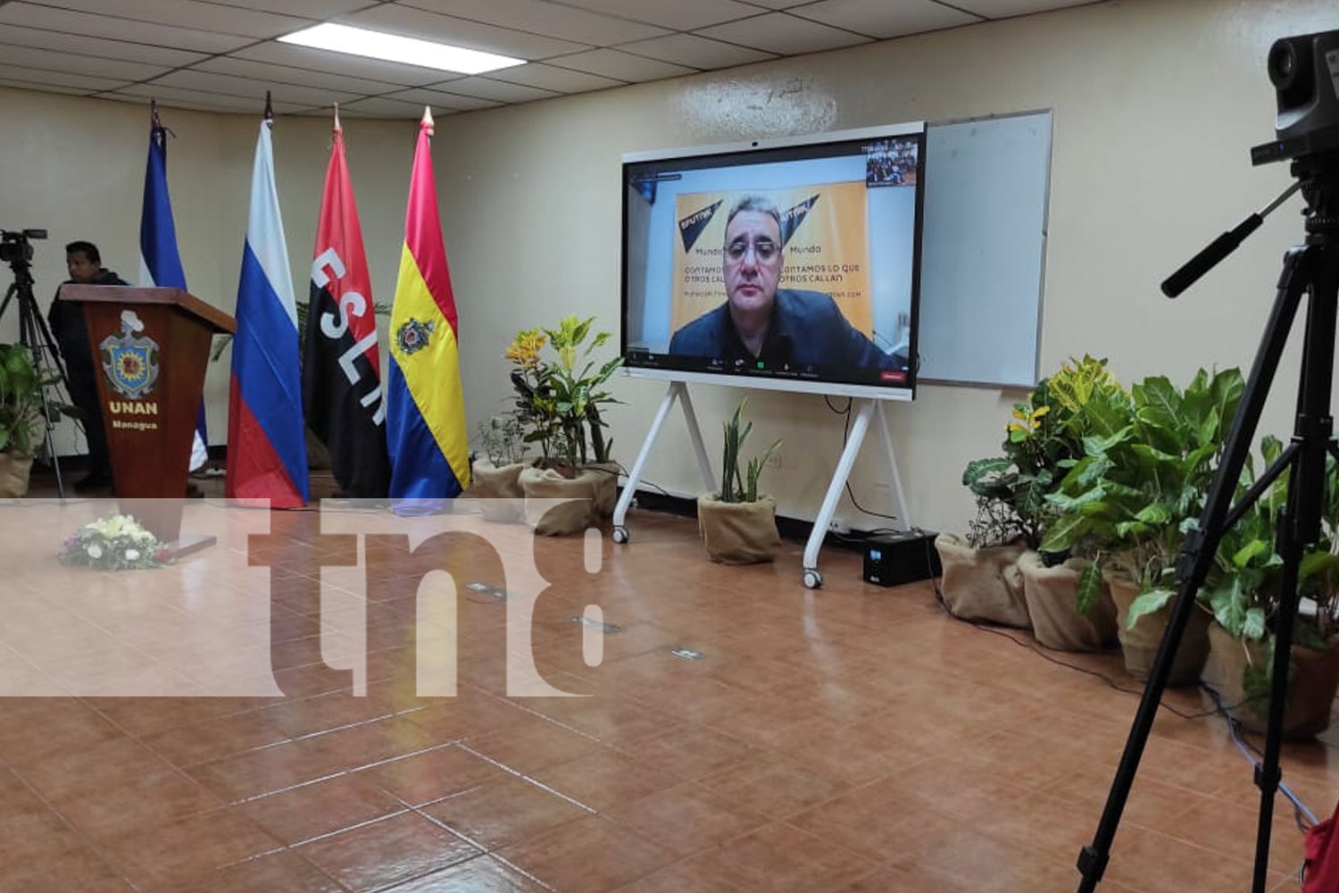 Foto: Intercambio de la UNAN-Managua con la Agencia Sputnik / TN8