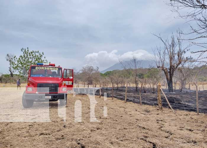 Foto: Incendio de maleza en una zona de Ometepe / TN8