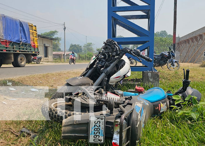 Foto: Fuerte choque de motos en Jalapa / TN8