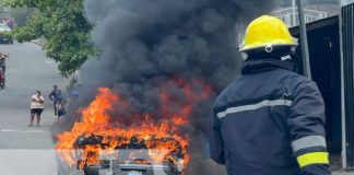 Foto: Arde en llamas un vehículo en Juigalpa, Chontales / TN8