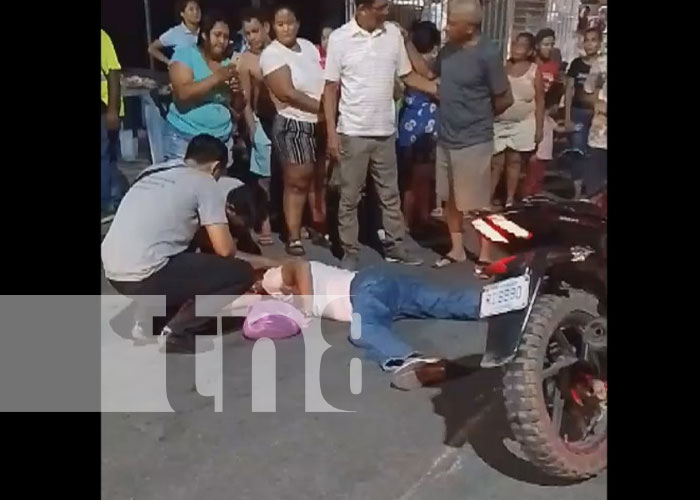 Foto: Choque de motociclista en Rivas / TN8