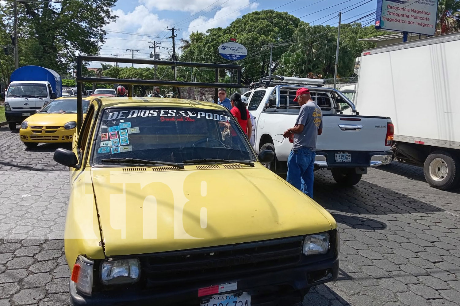 Foto: Accidente donde motorizada se lastimó el rostro en Managua / TN8