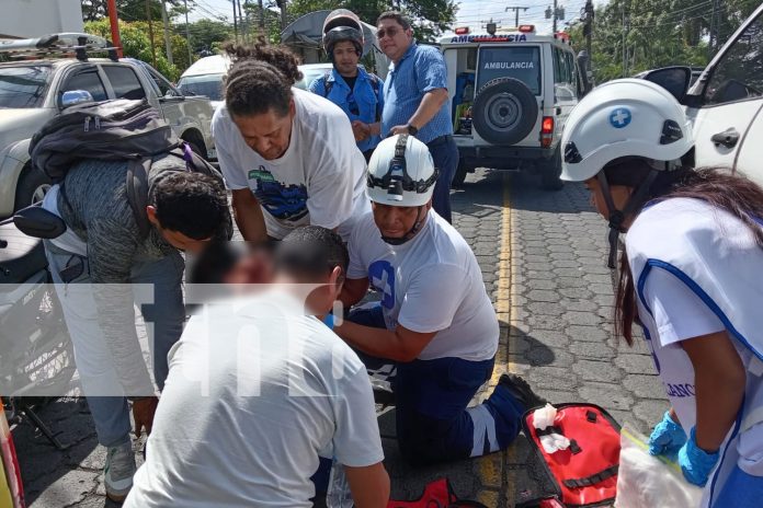 Foto: Accidente donde motorizada se lastimó el rostro en Managua / TN8