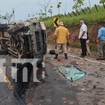 Foto: Vuelco de camioneta dejó una persona lesionada en la Costa Caribe Sur/TN8