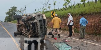 Foto: Vuelco de camioneta dejó una persona lesionada en la Costa Caribe Sur/TN8