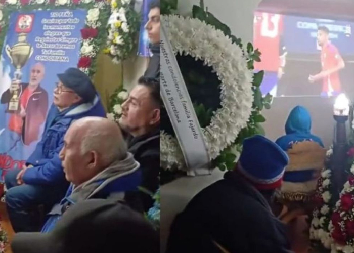 Foto: Partido de futbol en pleno funeral /cortesía 