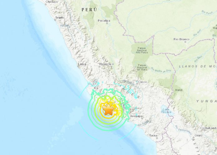 Sismo de magnitud 7 sacude la costa sur de Perú