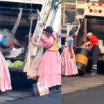 Foto: Virales por trabajar vestidos de princesas /Cortesía