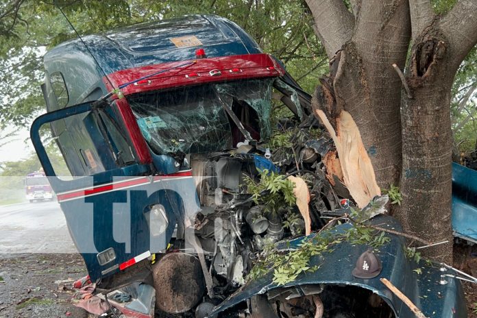 Foto: Conductor de rastra sufrió un paro cardíaco e impactó contra un árbol, en Chontales/TN8