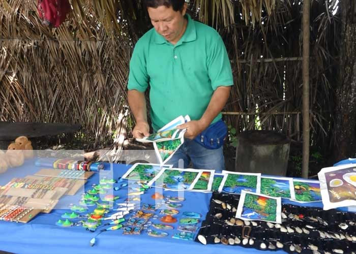 Foto: Emprendedor ofrece su arte plástico a turistas en la Isla de Ometepe/ TN8
