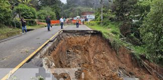 Foto: Colapso de un tramo carretero en trayecto Jinotega-Matagalpa / TN8