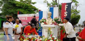 Foto: Develación de monumento en honor a Carlos Fonseca, en la Avenida de la Revolución, en Rivas / TN8