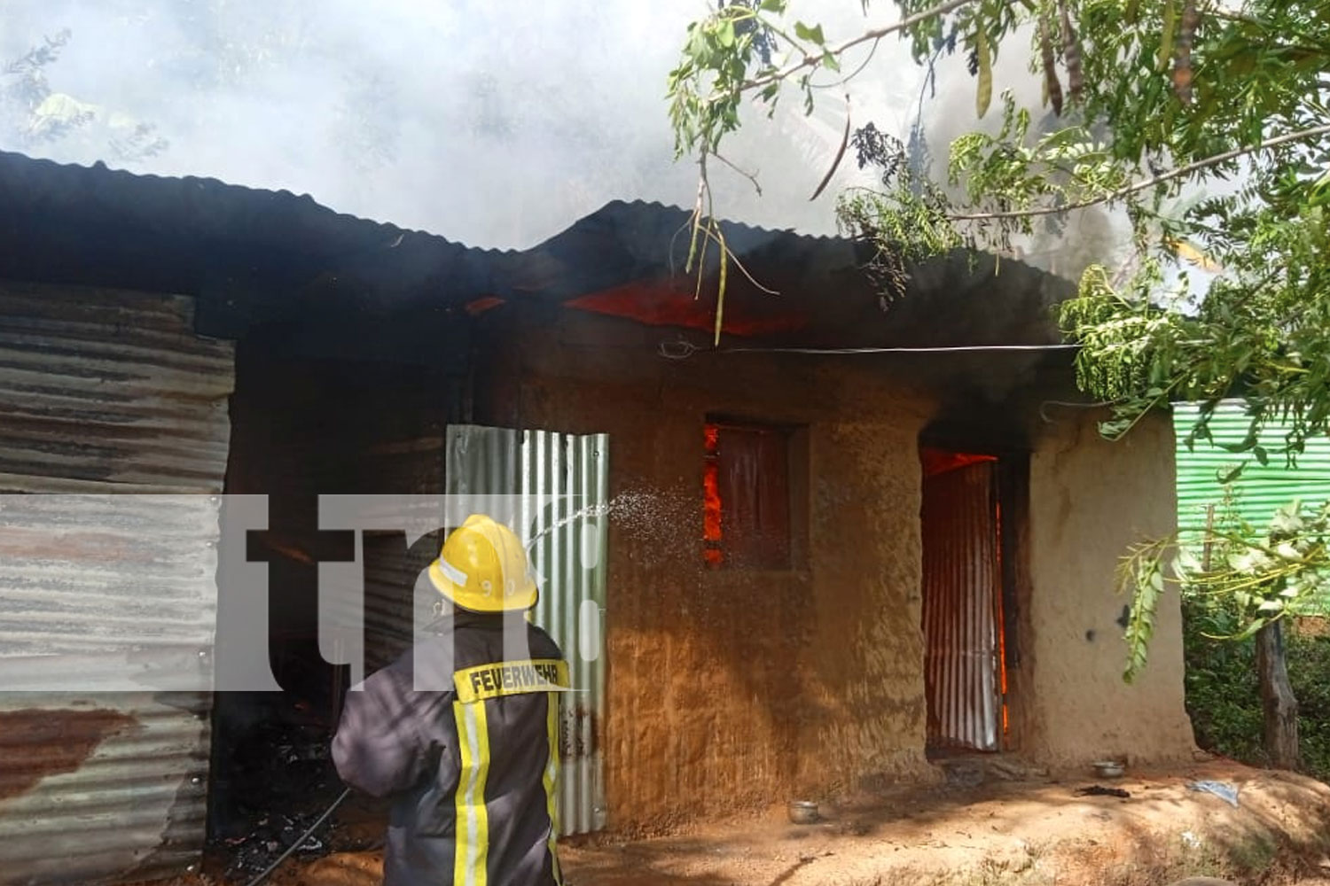 Foto: Incendio en vivienda de San Juan de Río Coco / TN8