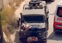 Palestino atado a coche militar israelí genera ola de indignación