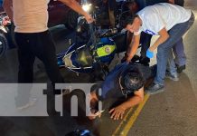 Foto: Motociclista termina lesionado al impactar detrás de un taxi en Juigalpa, Chontales/TN8