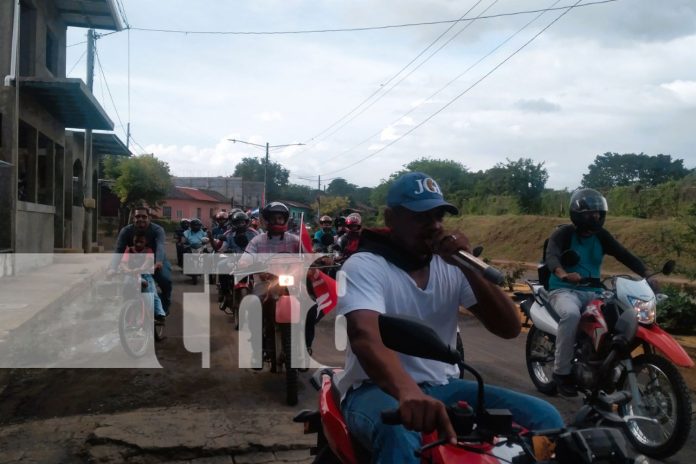 Militantes Sandinistas realizan caravana en honor al 45/19 en Nandaime
