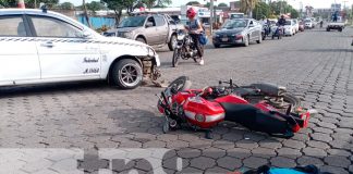 Foto: Accidente de tránsito en El Riguero, Managua, involucra a taxi y motocicleta/TN8