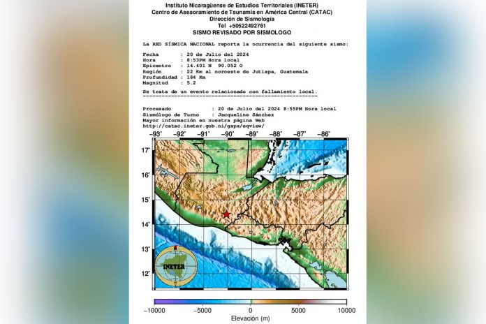 Foto: Sismo de 5.2 en Guatemala sacude algunas zonas de Nicaragua/Cortesía