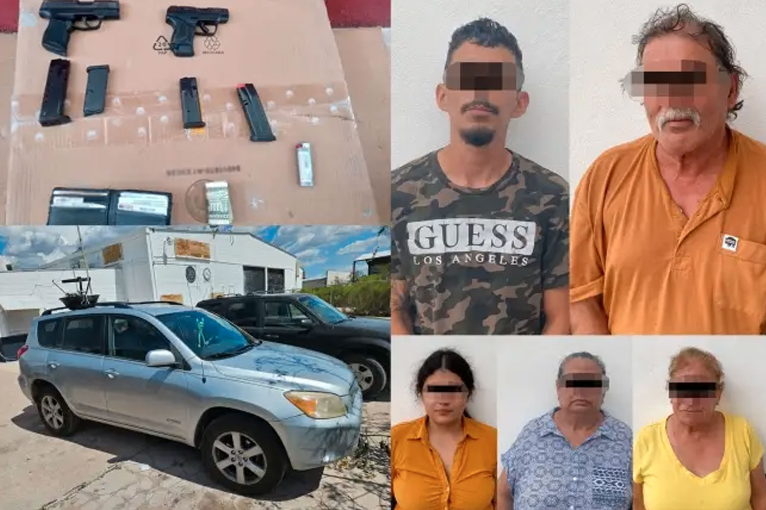 Detienen a familia que intentó entrar a México con armas