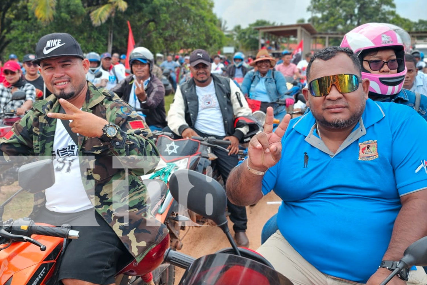 Foto: Militancia sandinista celebra 45 años de Revolución con una caravana en Bilwi/TN8