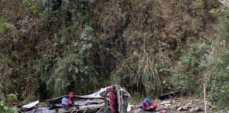 Foto: Autobús cae a un guindo en Perú /cortesía