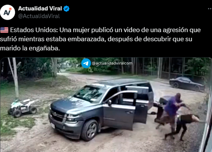 Foto: Embarazada publica video de agresión tras descubrir infidelidad /Cortesía