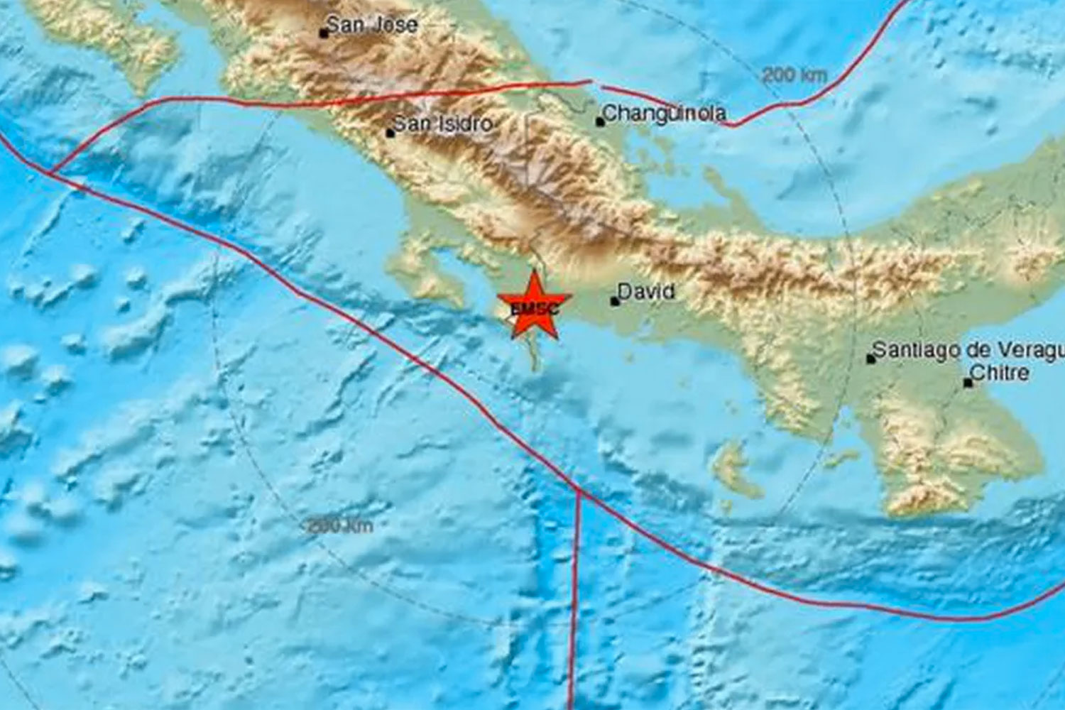 Foto: Temblor de magnitud 5,7 estremeció la frontera entre Panamá y Costa Rica /Cortesía