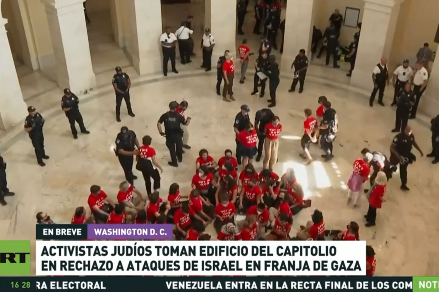 Foto: Protestas en Washington tras la llegada de Netanyahu /Cortesía