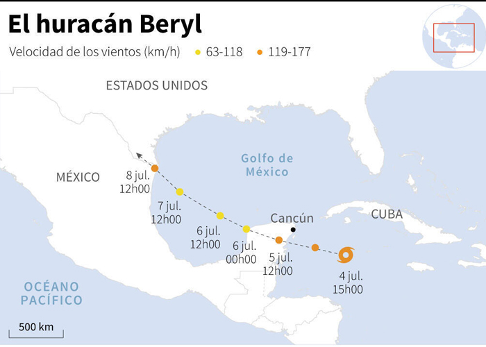 Foto: Alerta en el Caribe por Beryl /cortesía