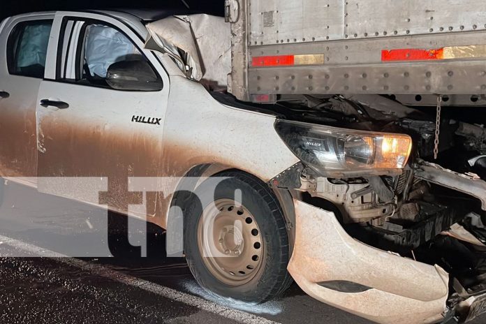 Foto: Dos heridos leves tras impactante accidente en Carretera a El Rama/TN8