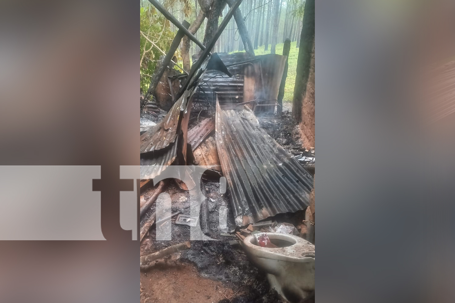 Foto: Autoridades investigan incendio en una vivienda en la frontera entre Nicaragua y Honduras/TN8