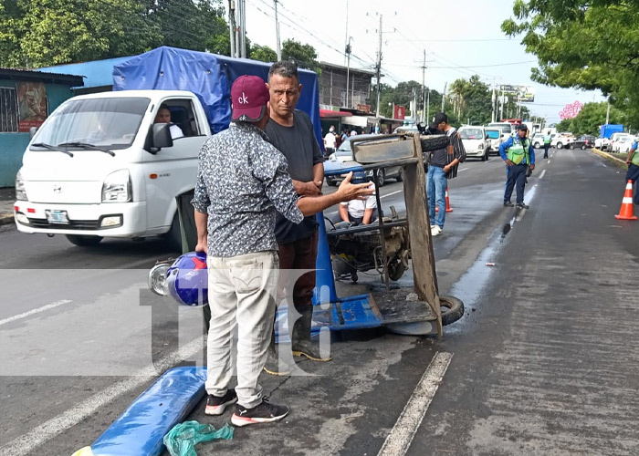 Foto: Embarazada con lesiones en Carretera Norte, Managua por culpa de un caponero / TN8